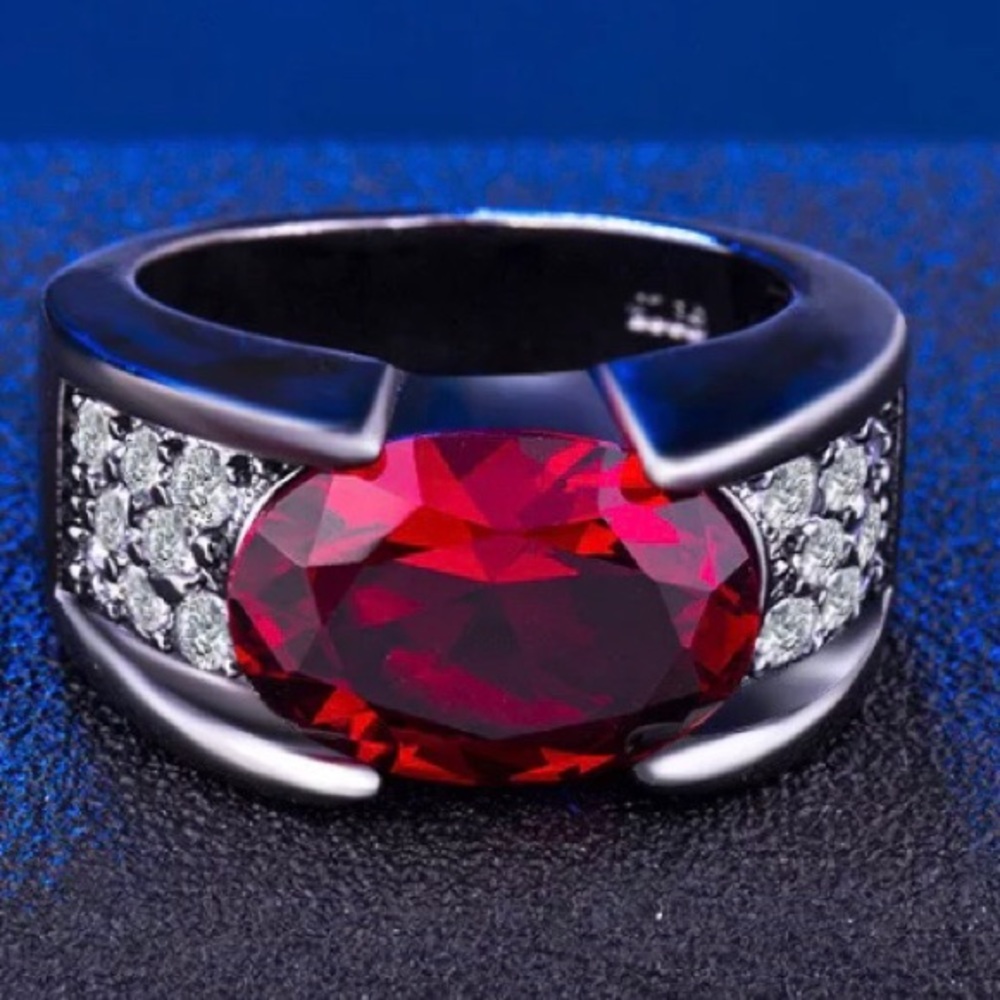 Black 925 18k Gold Filled Man’s Ring